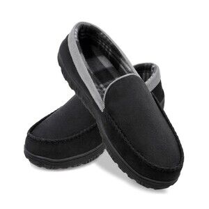 Mens Slippers Microsuede Moccasin Memory Foam House Shoes Indoor Outdoor Size 11